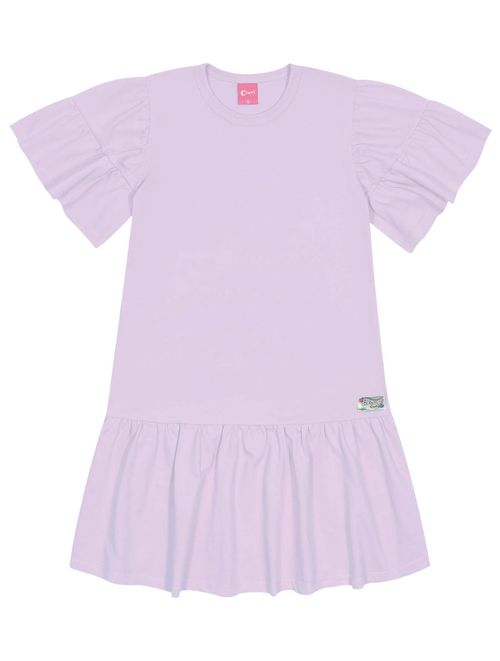 Vestido Infantil Menina Estampa Costas Lilás Cinti