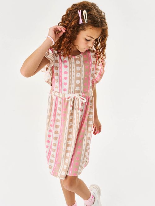 Vestido Infantil Menina Ursinho Rosa Cinti