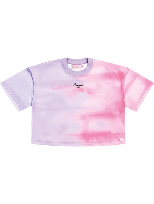 Blusa Cropped Teen Feminina Tie Dye Lilás Dway