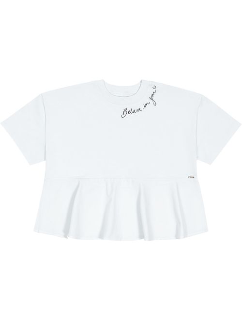 Blusa Teen Feminina Believe In You Branca Dway