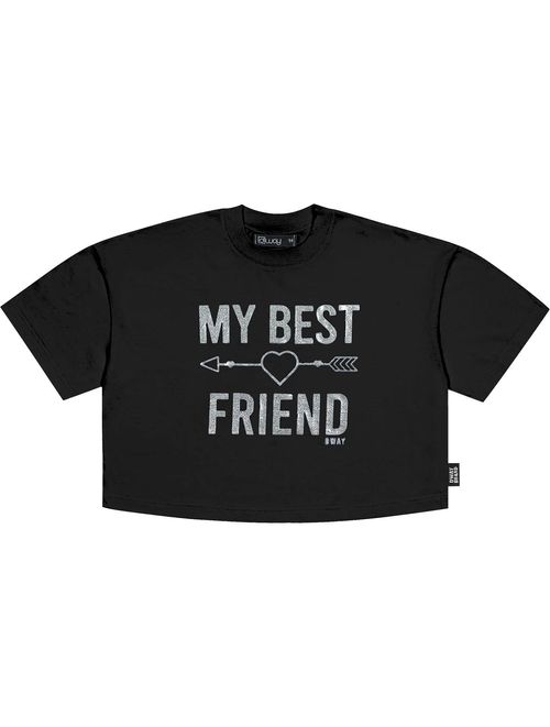 Blusa Teen Feminina My Best Friend Preta Dway