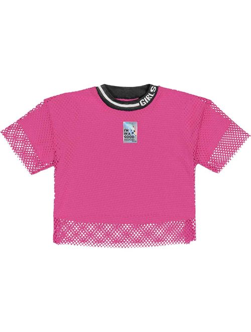 Blusa Teen Feminino Com Sobreposição Tela Rosa Dway