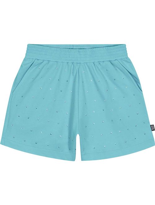 Short Teen Feminino Com Strass Azul Dway