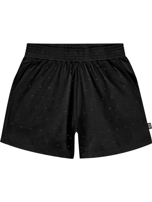 Short Teen Feminino Com Strass Preto Dway