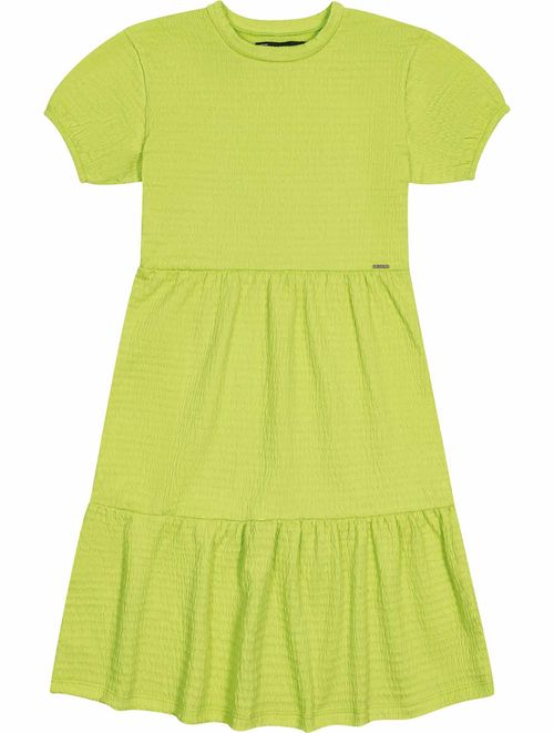 Vestido Teen Feminino Camadas Verde Dway