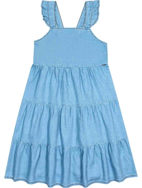 Vestido Teen Feminino Três Marias Jeans Claro Dway