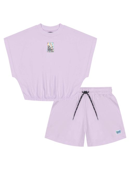 Conjunto Teen Feminino Monocromático Blusa E Short Lilás Dway