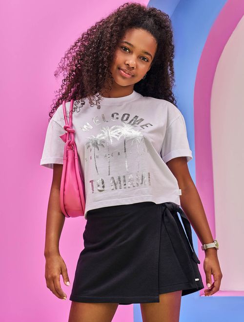 Blusa Teen Feminina Welcome To Miami Branco Dway