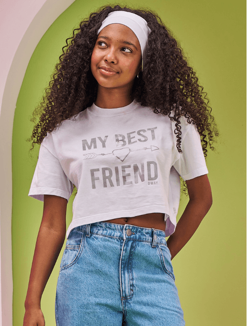 Blusa Teen Feminina My Best Friend Branca Dway