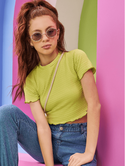Blusa Teen Feminino Lastex Verde Dway