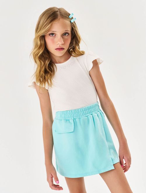 Blusa Infantil Menina Com Strass No Decote Lilás Cinti