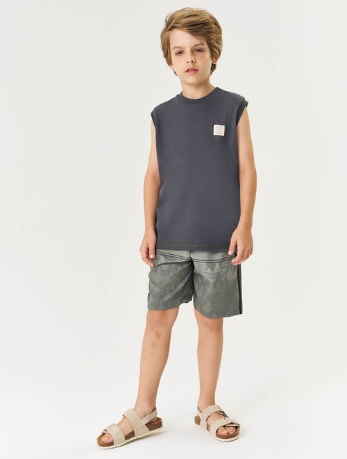 Conjunto Infantil Menino Regata E Bermuda Adventure Bege E Azul Divertto