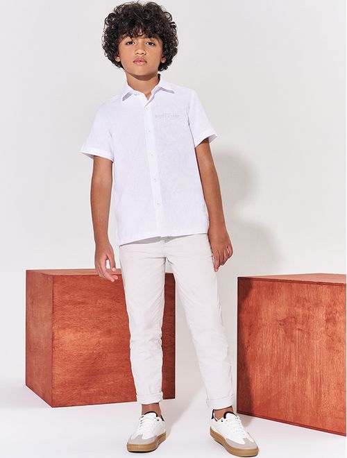 Camisa Infantil Menino Oasis Waves & Sand Branco Catavento