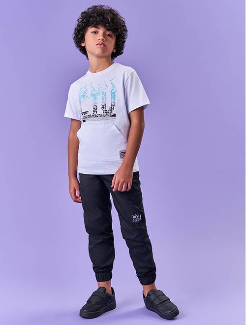 Calça Infantil Menino Nylon Preto Catavento