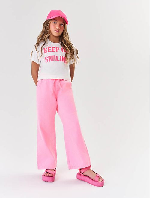 Blusa Infantil Menina Keep On Smiling Natural Catavento