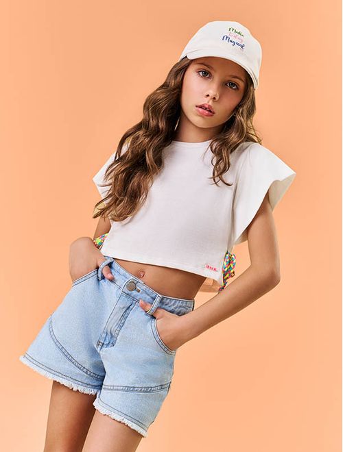 Short Infantil Menina Jeans Claro Catavento