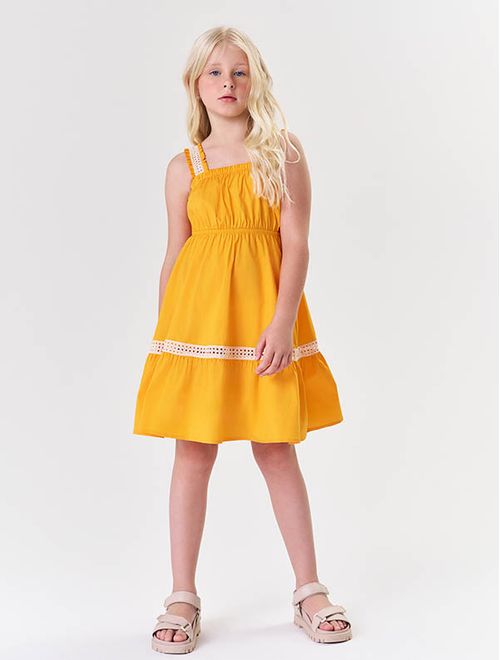 Vestido Infantil Menina Laranja Catavento