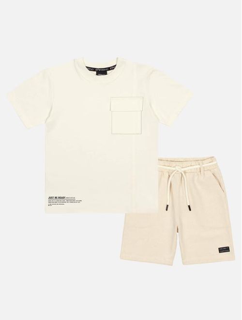 Conjunto Infantil Menino Oasis Camiseta E Bermuda Natural Catavento