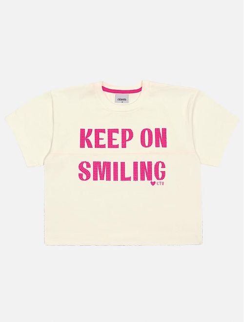 Blusa Infantil Menina Keep On Smiling Natural Catavento