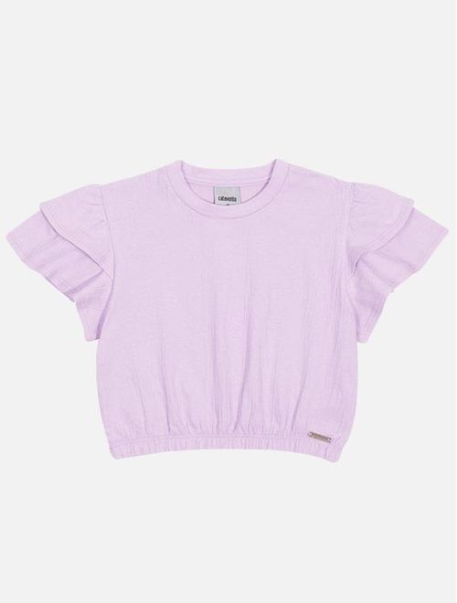 Blusa Infantil Menina Cropped Lilás Catavento