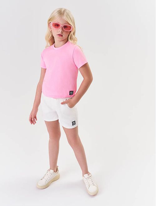 Short Infantil Menina Básico Sarja Rosa Catavento