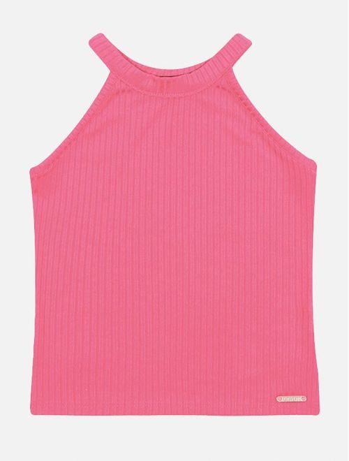 Blusa Infantil Menina Básica Rosa Neon Catavento