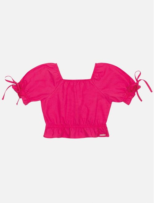 Blusa Infantil Menina Laço Rosa Catavento