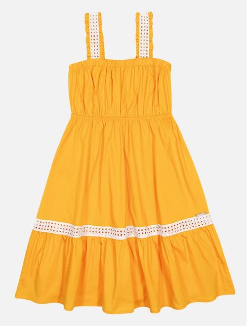 Vestido Infantil Menina Laranja Catavento