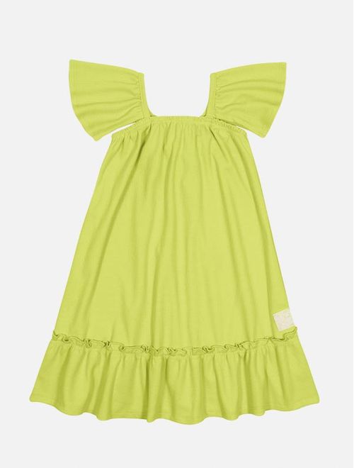 Vestido Infantil Menina Laço Costas Verde Catavento