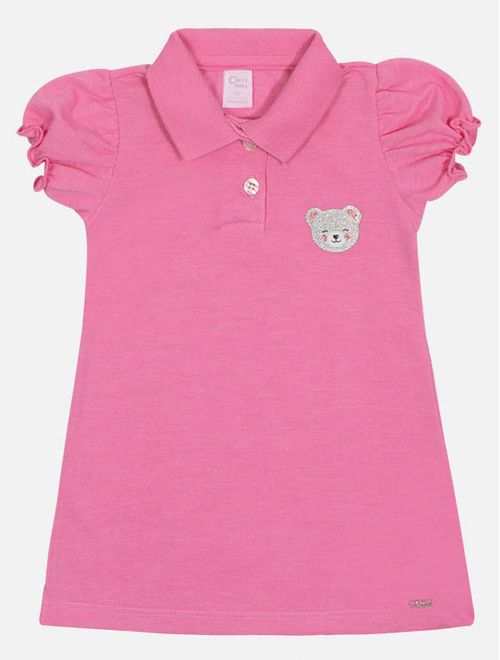 Vestido Polo Bebê Menina Rosa Mundo Cinti