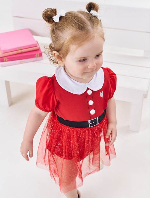 Fantasia Bebê Menina De Natal Com Roupa Para Pet Vermelho Mundo Cinti