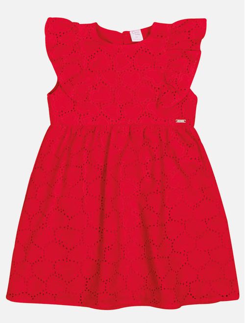 Vestido Bebê Menina Laise Coração Vermelho Mundo Cinti