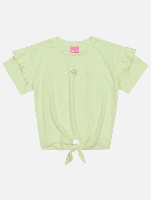 Blusa Infantil Menina Com Nó Verde Mundo Cinti