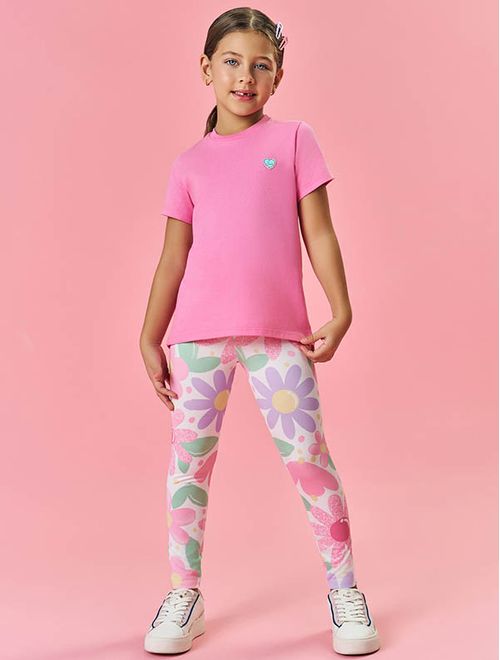 Blusa Infantil Menina Básica Rosa Mundo Cinti