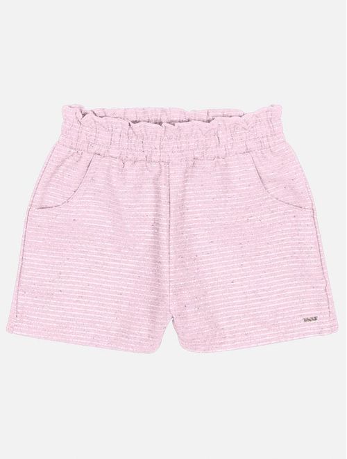 Short Infantil Menina Em Sarja Rosa Mundo Cinti