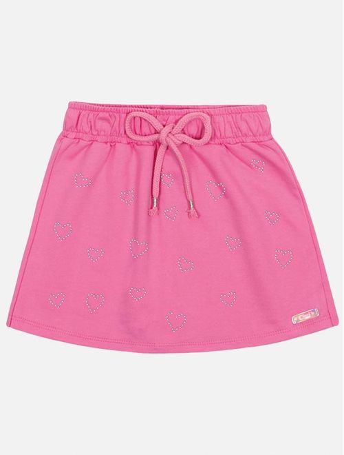 Short-Saia Infantil Menina Com Strass Rosa Mundo Cinti