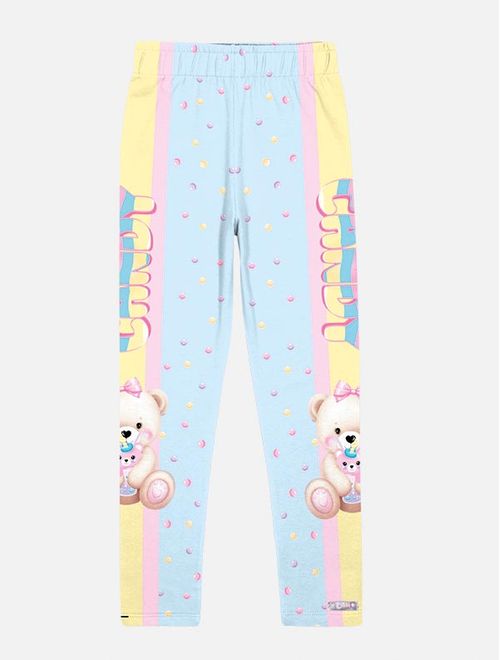 Legging Infantil Menina Total Print Azul Mundo Cinti