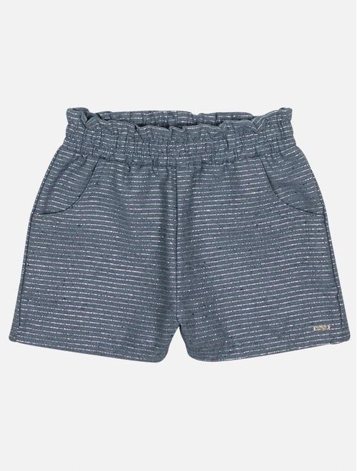 Short Infantil Menina Em Sarja Azul Jeans Médio Mundo Cinti