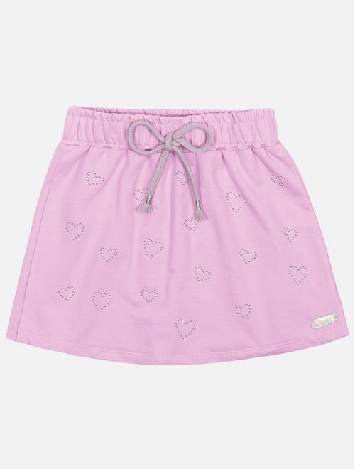 Short-Saia Infantil Menina Com Strass Lilás Mundo Cinti