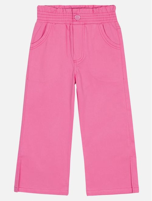 Calça Wide Leg Infantil Menina Em Sarja Rosa Mundo Cinti