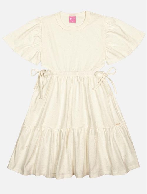 Vestido Infantil Menina Com Glitter Natural Mundo Cinti