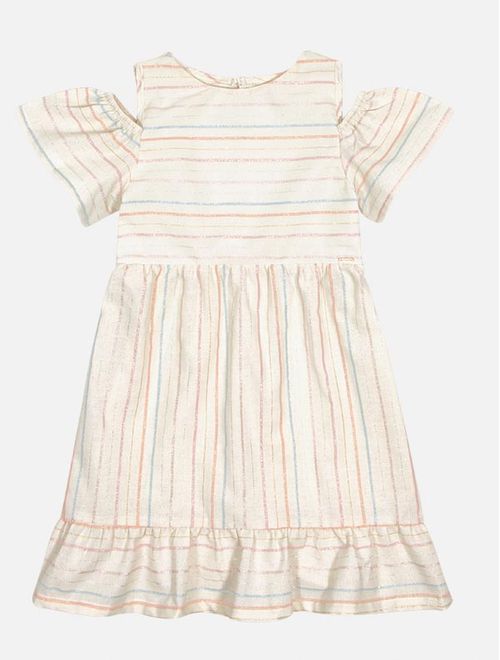 Vestido Infantil Menina Listrado Natural Mundo Cinti