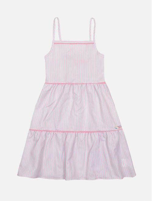 Vestido Infantil Menina Listrado Rosa Mundo Cinti