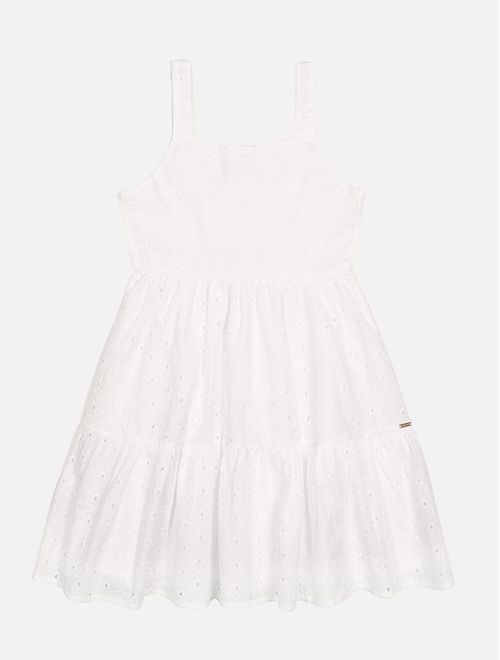 Vestido Infantil Menina Laise Floral Off White Mundo Cinti