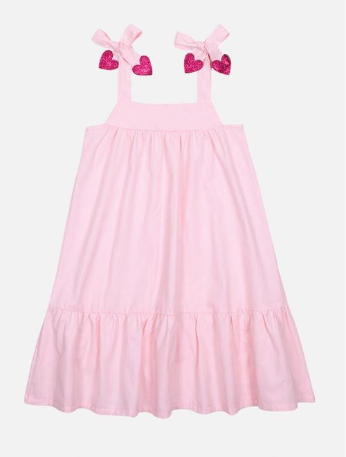 Vestido Infantil Menina Com Laço Rosa Mundo Cinti