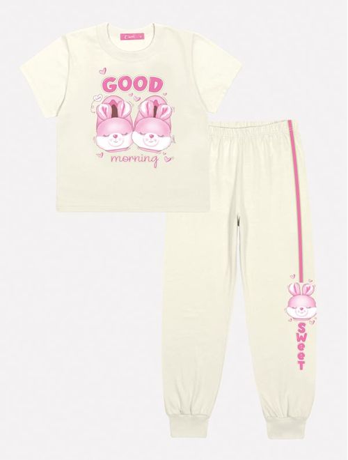 Pijama Infantil Menina Blusa E Calça Cheirinho Camomila Natural Mundo Cinti