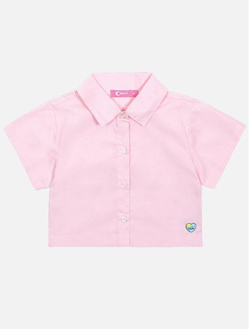 Camisa Infantil Menina Tutti-Frutti Estampa Costas Rosa Mundo Cinti