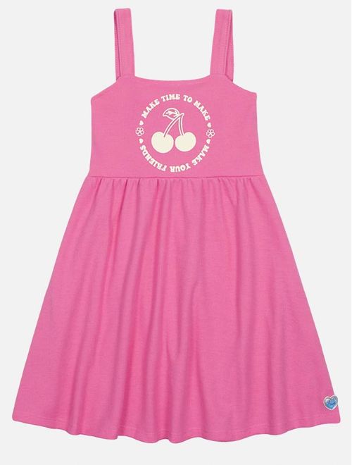 Vestido Infantil Menina Tutti-Frutti Com Laço Costas Rosa Mundo Cinti