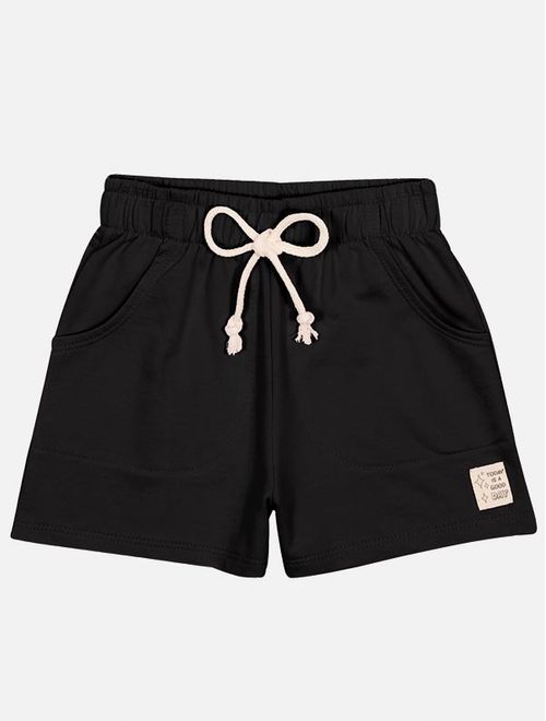 Short Infantil Menina Básico Preto Mundo Cinti