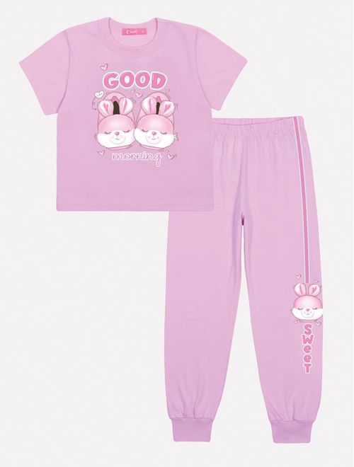 Pijama Infantil Menina Blusa E Calça Cheirinho Camomila Lilás Mundo Cinti